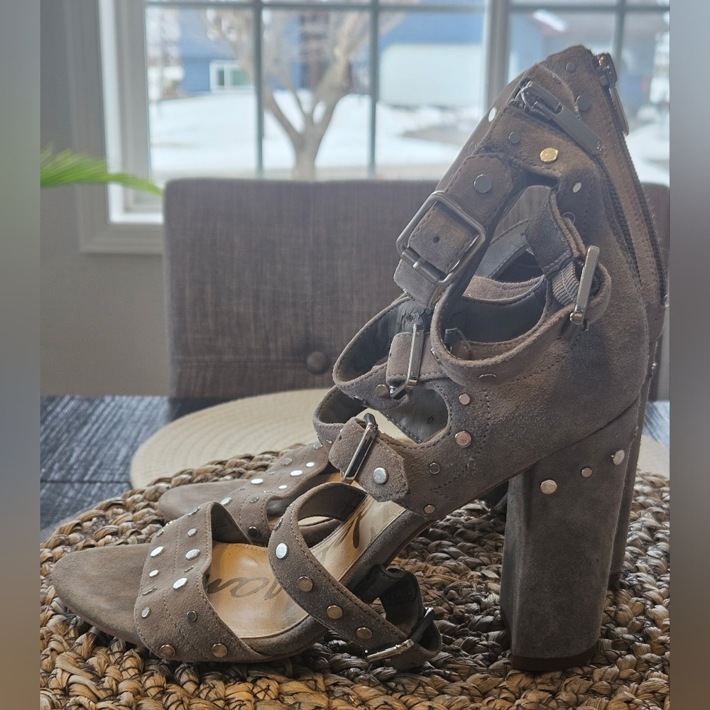 Sam Edelman Charcoal Studded Heels